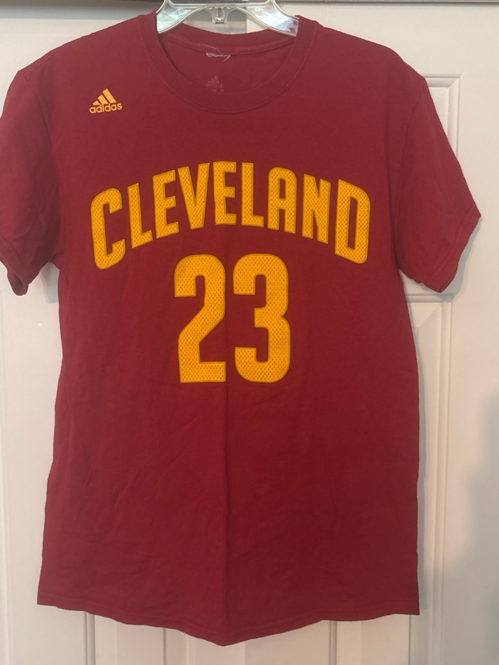 Adidas Kids Cleveland Maroon Tee with Yellow Graphics